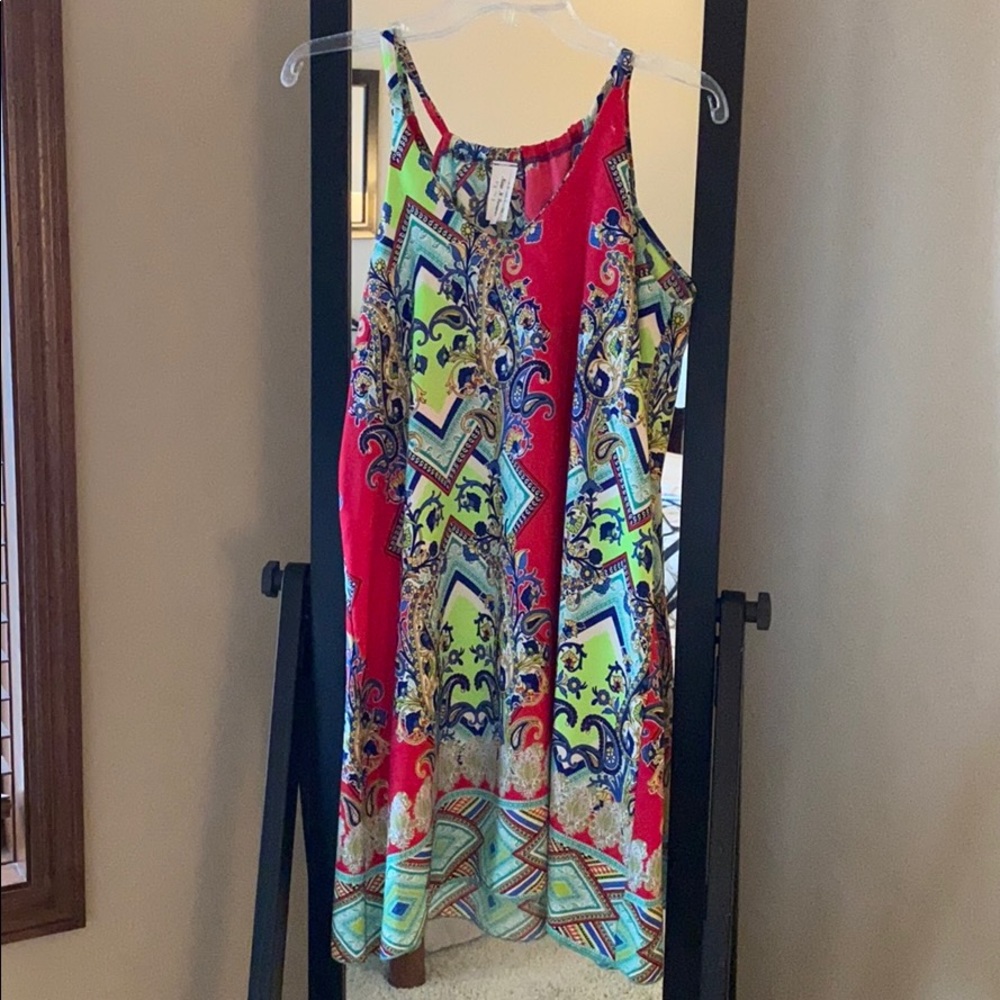 Multicolored swing dress